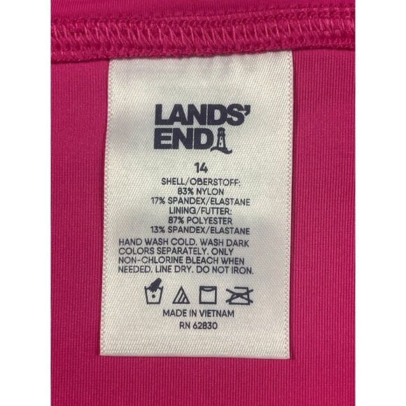 Lands’ End Pinchless High-Waisted Bikini Bottoms Pink Size 14 NWOT - Picture 3 of 5